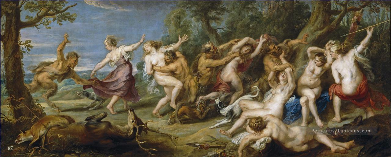 Diane et ses Nymphes Surpris par les Faunes Baroque Peter Paul Rubens Peintures à l'huile